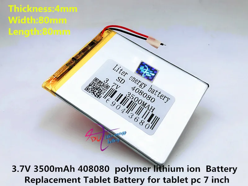 408080 3.7V 3500mah Lithium polymer Battery with Protection Board For PDA Tablet PCs Digital Products