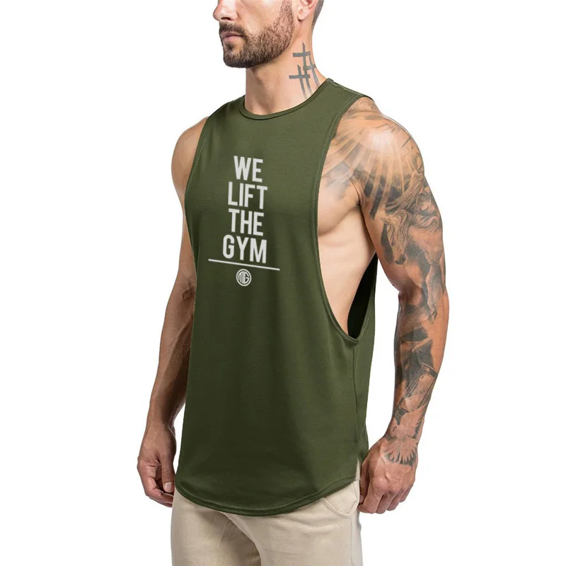 Brand Mens Casual Loose Fitness Tank Tops For Male Summer Fashion Low Cut Sleeveless Active Muscle Shirts Vests Undershirts