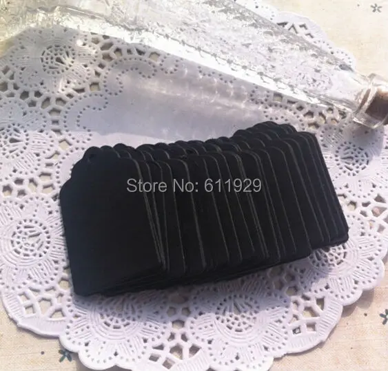 Free shipping 500 pcs a lot blank 350 gsm black paper tag 3x5cm/baking price tag/jewelry price tag/gift packing tag/labels