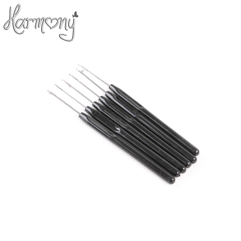 120pcs plastic crochet hook pulling needle for human hair extension use threader tools