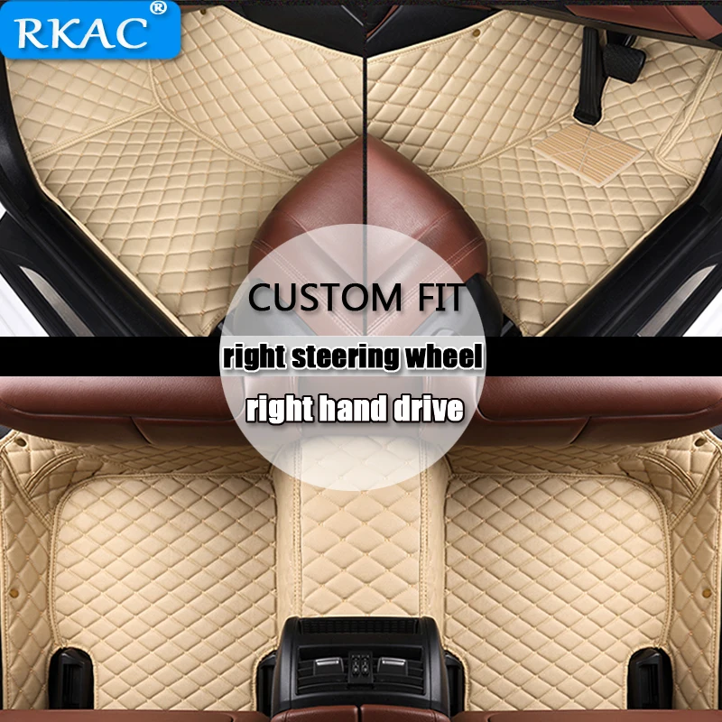 

RKAC For right hand drive Custom car floor mats for Ford All Models kuga ecosportcar mondeo fiesta F-150 focus Explorer Mustang