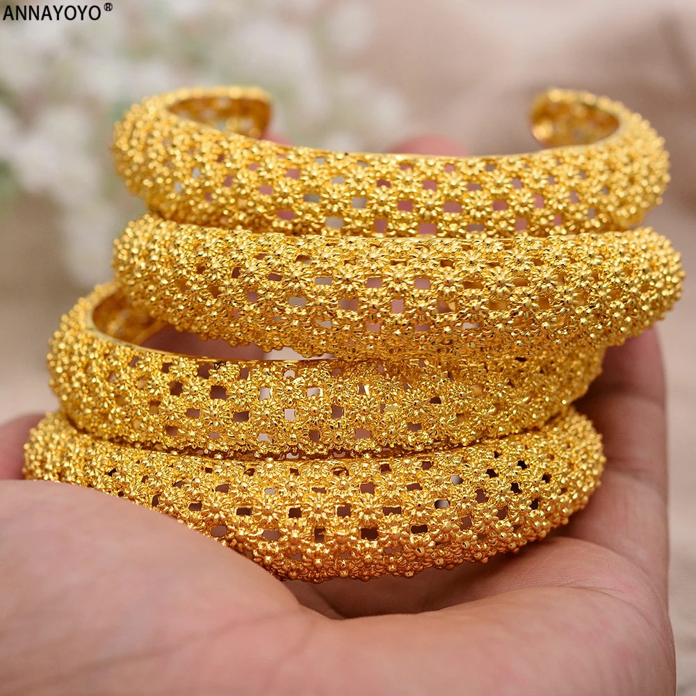 Dubai Gold Color Wedding  Bangles for Women Bride Bracelets Ethiopian/france/African Jewelry Bracelets gifts