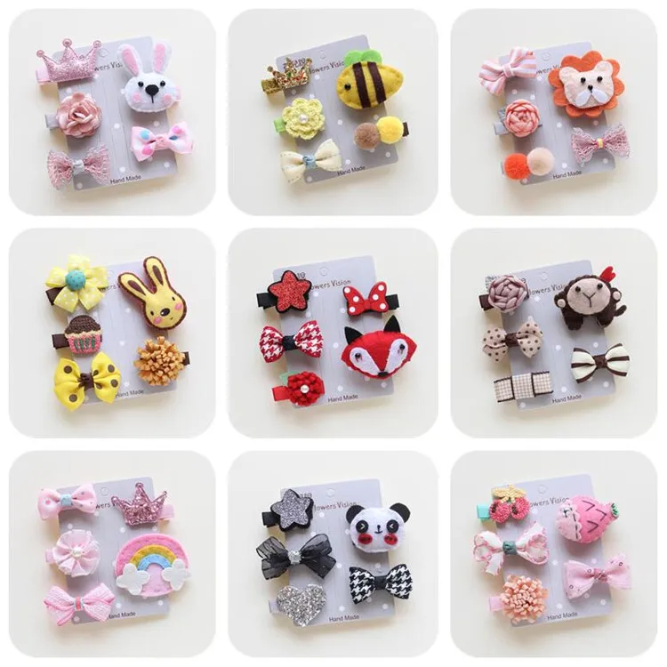 Cute Pet Puppies Hairpin Set Cartoon Bows Hair Clips For Dogs Little Small Princess Teddy Yorkshire Pet Grooming Accessories