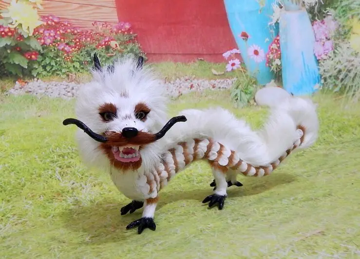 

chinese white dragon large 32x18cm hard model,polyethylene&furs handicraft Figurines&Miniatures home decoration toy gift a2886