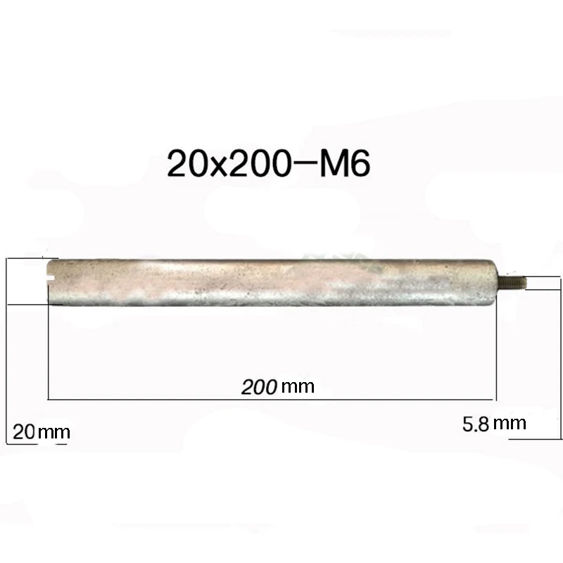 20*200mm-M6  Magnesium Anode Rod for Solar Water Heater Systems With 1