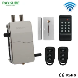 RAYKUBE Access Control Kits Wireless 433MHZ Electric Door Lock Security Door With Password Keypad Remote Control Lockey R-W39