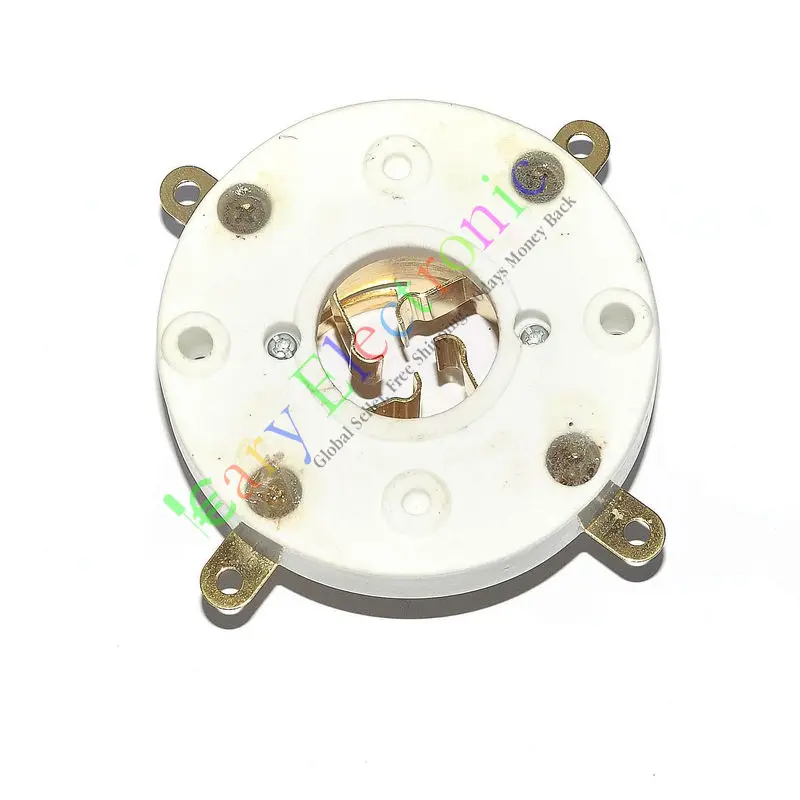 Wholesale and retail 1pc 4Pin GOLD Ceramic vacuum Tube Socket for valve FU5 845 211 805 U4J audio amp free shipping