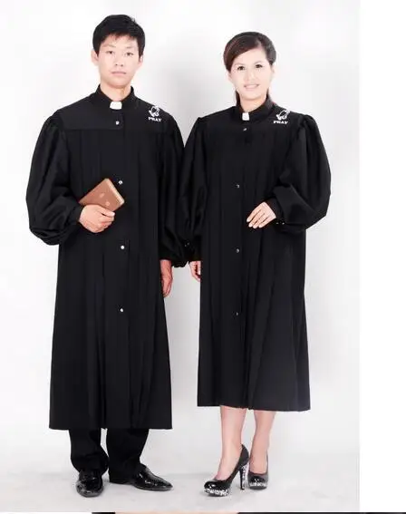 Christian Church Pastor Choir Ecclesiastical Robe Chasuble Priest Vestments Pray Black Men Gown