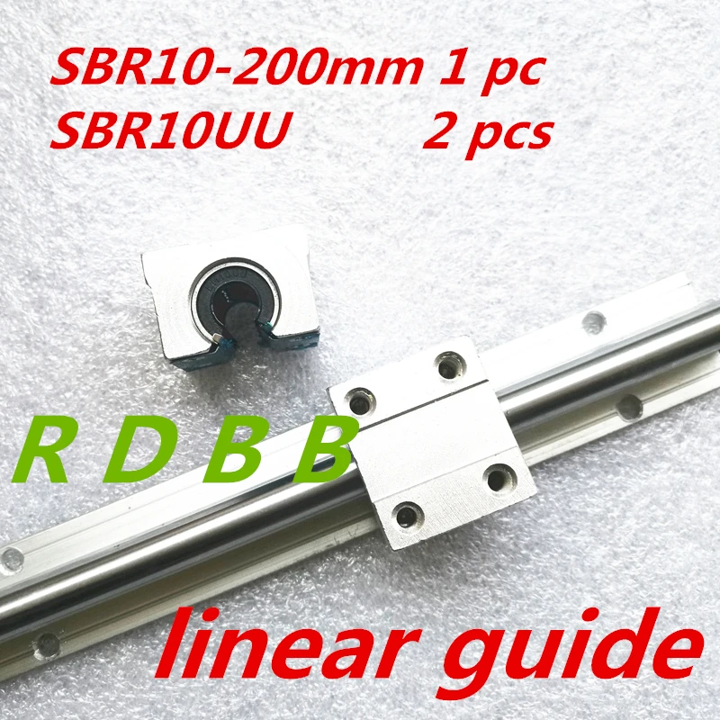 

SBR10 200mm linear rail diameter 10mm Round Linear Guide Support Rails with 2 pcs of SBR10UU