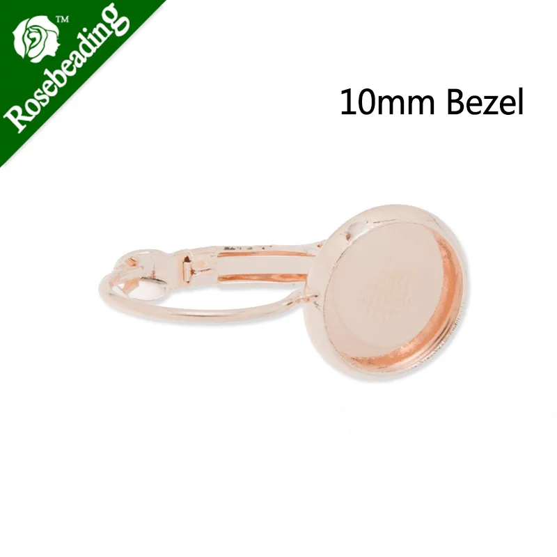 

Silver French Lever Back Earrings Blank/Base,Rose Gold Plated,fit 10mm glass cabochons,earring bezels,sold 50pcs/pkg