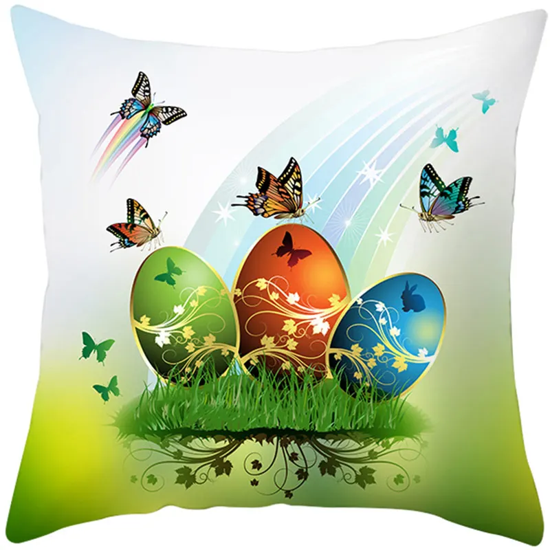 Houspace Cushion Cover Colored Eggs Polyester Peach Skin pillow cover sofa bed car room Home Decorative Pillow Case