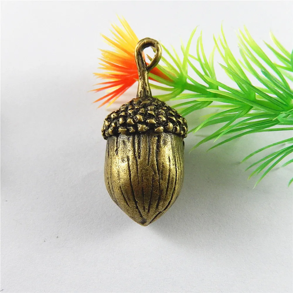 (5pieces)Creative Bronze Alloy Acorns Necklace Pendant Bracelet Charms 40*18mm Vintage Jewelry Accessories Handmade Crafts 52300