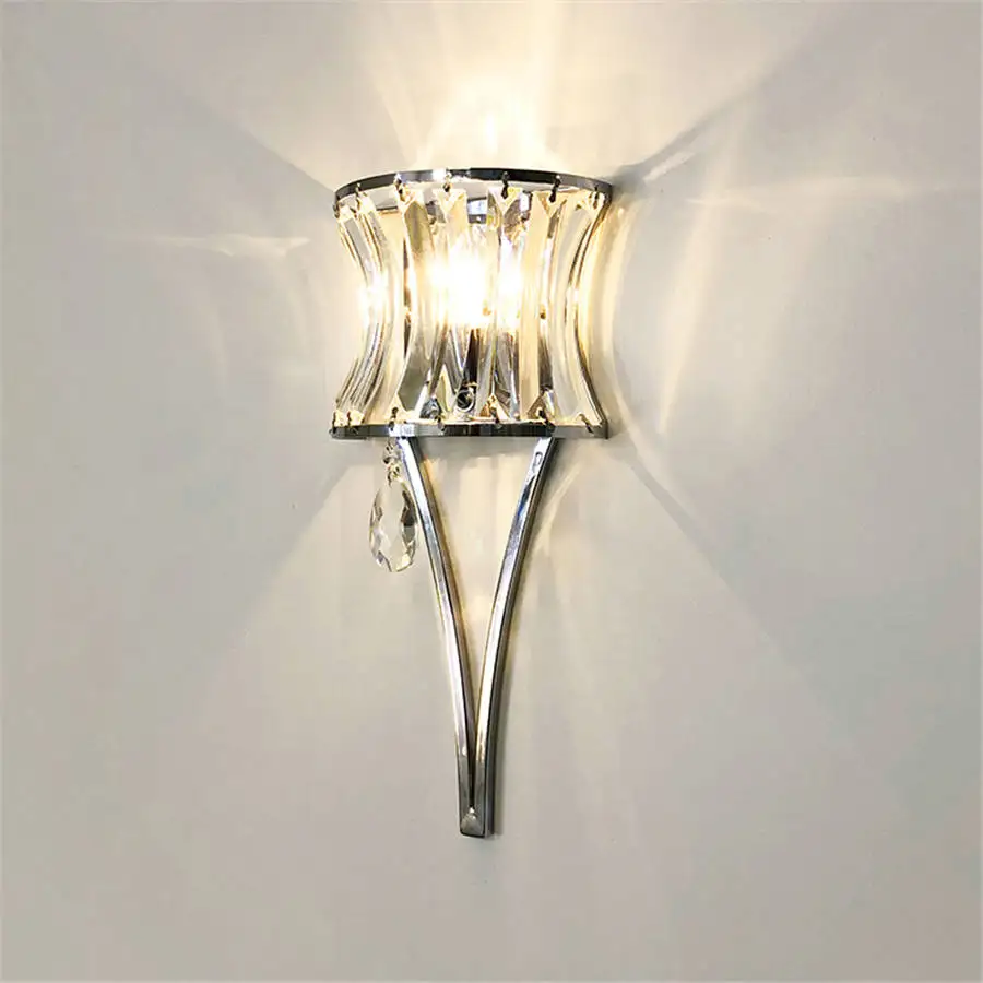 

nordic modern luxury Crystal wall lamp for bedroom Aisle elegant living room decoration sliver wall sconces led light fixtures