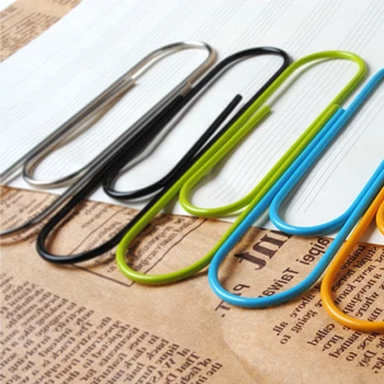Marcador de livro bonito material de escritório multicolorido grande marcador de papel clipe de papel marcador de metal grandes clipes de papel 10cm enorme mais tamanho