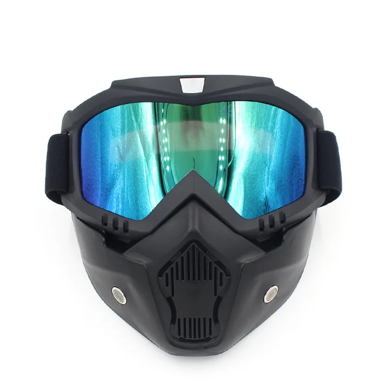 

Motorcycle Face Dust Mask Detachable Motocross Goggles Mouth Filter For Cafe Racer Modular Open Face Moto Vintage Helmets