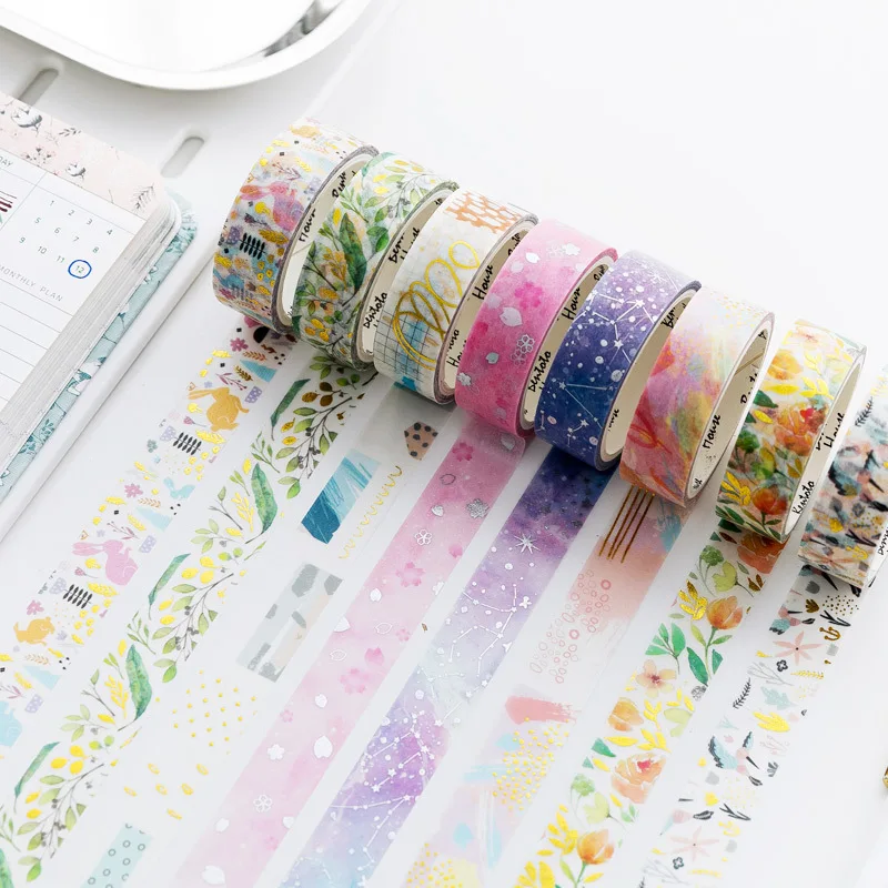 Starry sky Forest flower Unicorn laser Gilding Decorative Washi Tape Adhesive Tape DIY Scrapbooking Sticker Label Masking Tape