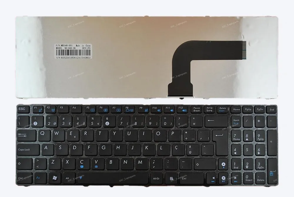 

Новая клавиатура PO с португальской раскладкой Teclado для ноутбука ASUS K72D K72DR K72DY K72F K72J K72JB K73E, глянцевая черная рамка