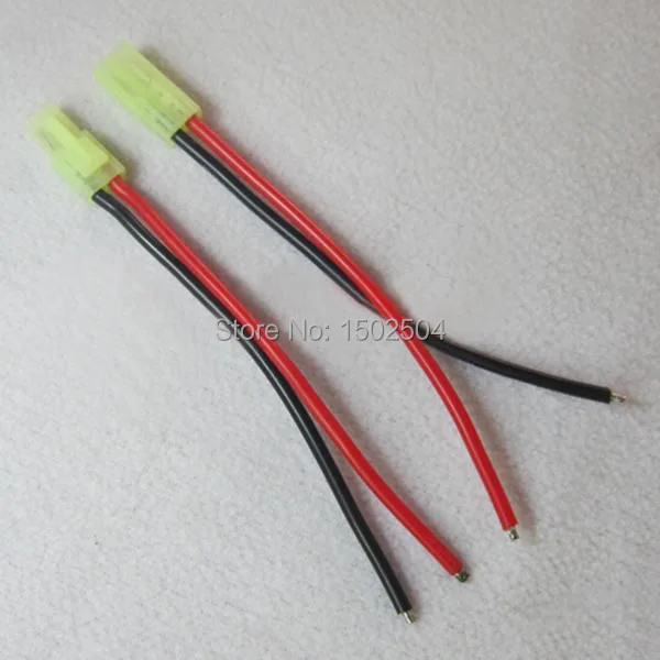 1 pair MINI Tamiya male + MINI Tamiya female wire 100mm 16AWG Silica Cable Tamiya Connectors