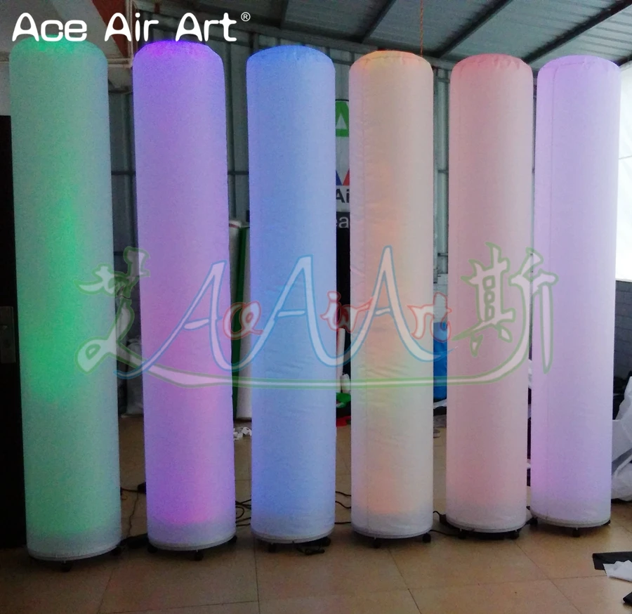 Hot Sale Lighting Inflatable Pillar LED Tube/Cylinder Column with Base Blower for Wedding Stage Yard Decoration