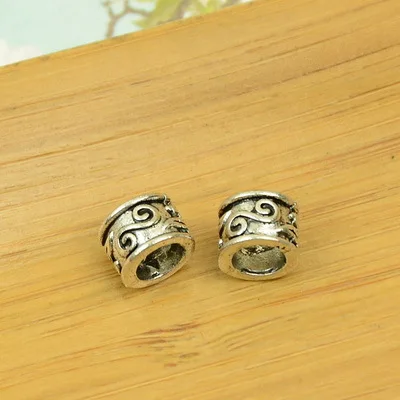 

free shipping 100pcs/lot A4867 antique silver big hole bead alloy charm bead fit jewelry making 7x9x5mm wholesale