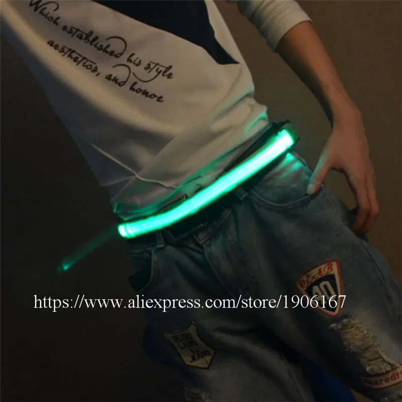 New Design Led Colorful Belt Stage Wear Event Party Supplies Led Party Belt Led Bicycle Jogger Runway Girdle Gift