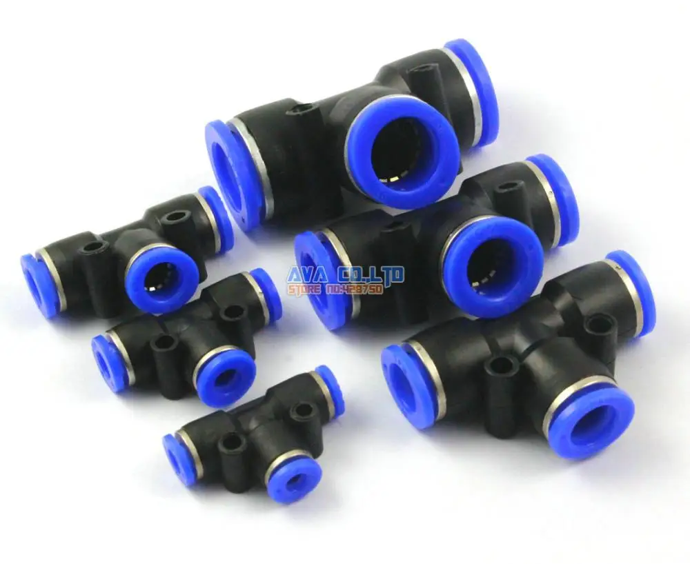 25 Pieces Pneumatic Tee Union Tube OD 4mm Air Push In To Connect Fitting One Touch Quick Release Fitting