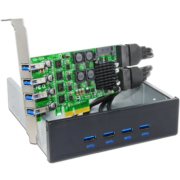 BTBcoin Add On Cards PCIE USB 3.0 Card PCI-E/PCI Express with USB 3.0 Controller 5.25 USB 3.0 Front Panel PC Computer Components