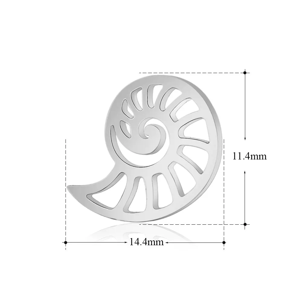10pcs/lot 316 Stainless Steel Sea Shell Charms VNISTAR High Polished  Seahorse DIY Conch Jewelry Finding Supplies
