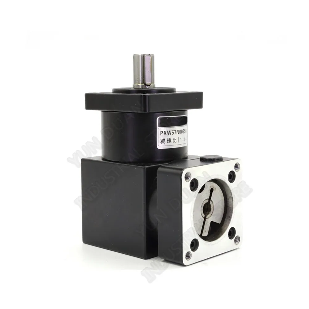 10 :1 Right Angled Planetary Speed Reducer Gearbox 90degree Reversing Corner 8mm 6.35mm Input for NEMA23 57mm Stepper Motor