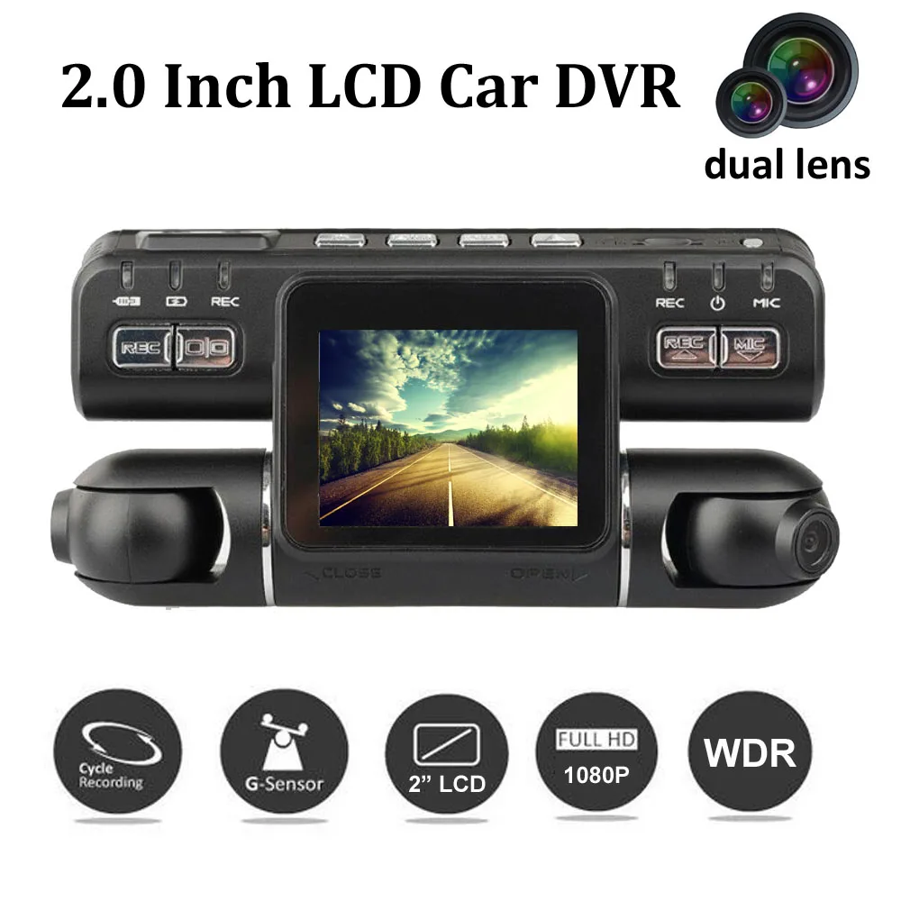 

I4000 Dual Lens Full HD 1080P Car DVR 2.0 Inch LCD Camera video recorder G-Sensor Dash Cam registrator 5 languages