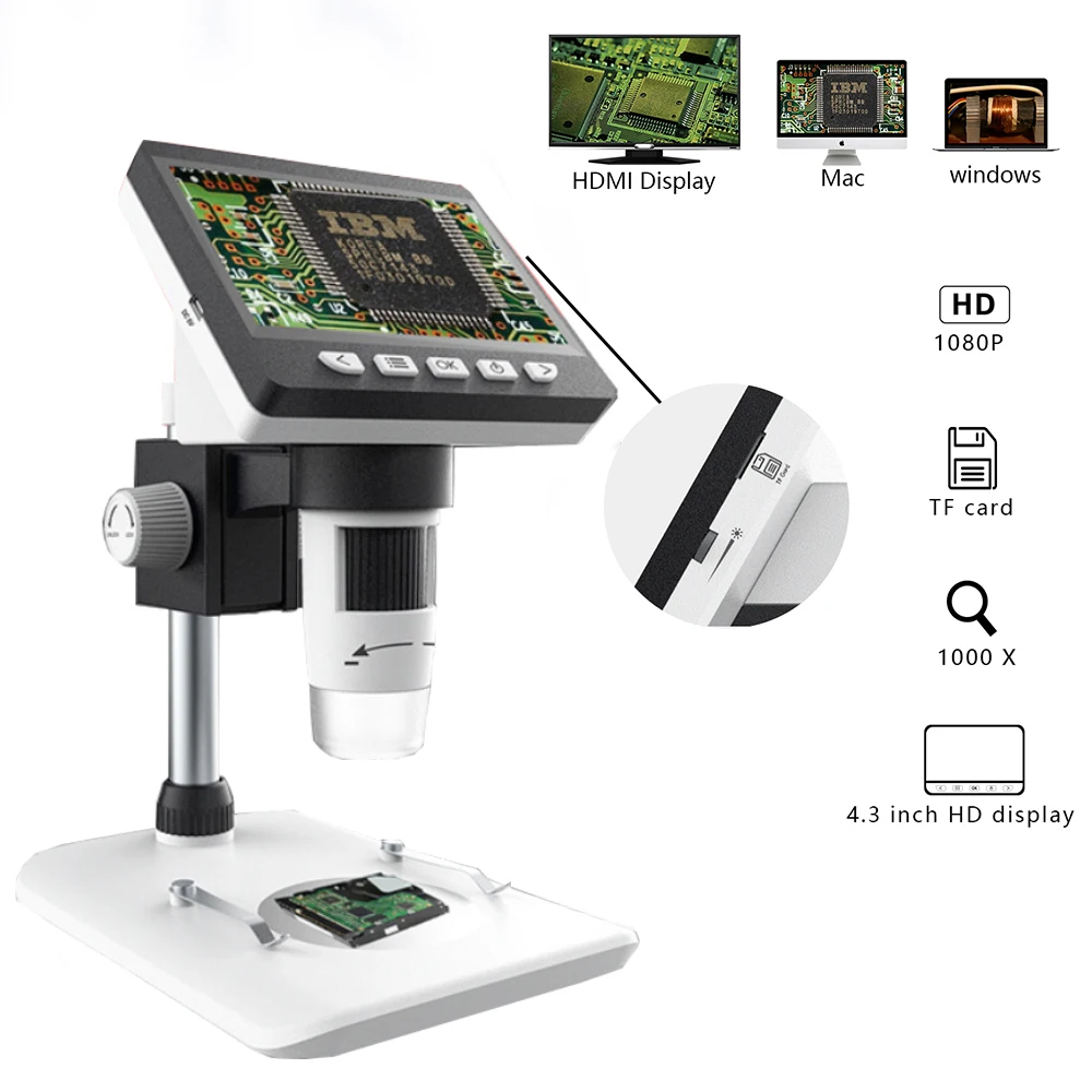 Chanseon 1000X 2.0 Mega Pixels LCD Electronic HD Digital Microscope 4.3