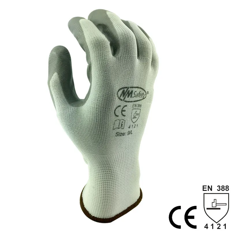 NMSafety guanti da lavoro da costruzione rivestiti in Nitrile in Nylon lavorato a maglia calibro 13 guanti protettivi di sicurezza