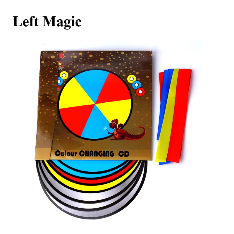 Color Changing Laser CD Magic Tricks Paper Bag Color Changing Magic CD Magic Props Stage Gimmick Illusion Accessories G8083