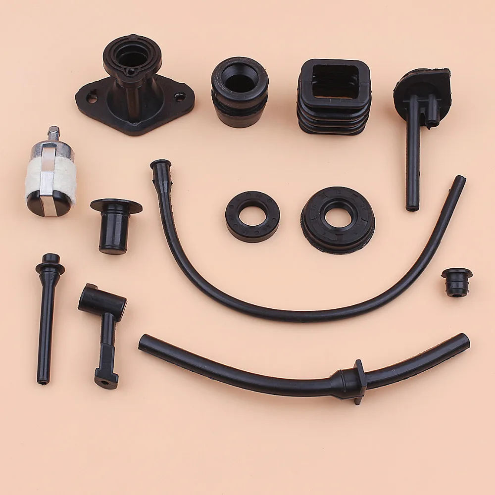 13pcs Fuel Oil Hose Pipe Buffer Cap Oil Seal Repair Kit fit Chinese 2500 Zenoah Komatsu G2500 25cc Timberpro Lawnflite Small Saw