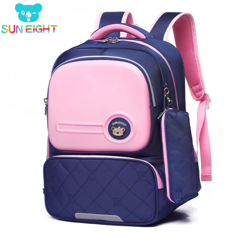 

SUN EIGHT 3 Sizes Orthopedic Back Girls School Bags School Bag For Girl Zipper Kid School Bag Children Backpack Mochila Escol