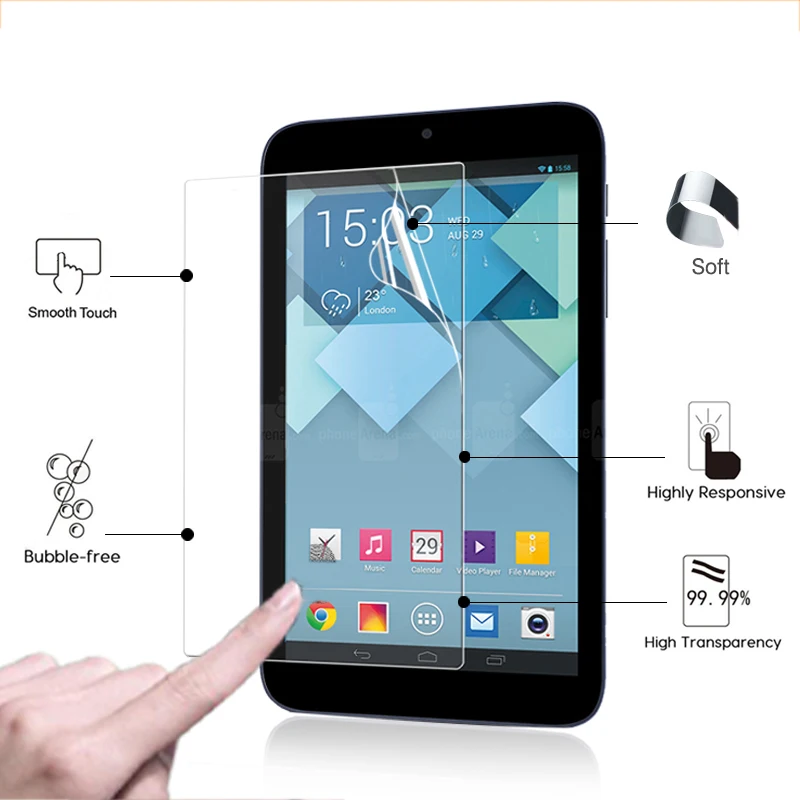 Ultra Thin HD LCD Screen Protector Film For Alcatel One Touch Pixi 7 7.0'' Tablet PC Clear Glossy Protective Film + tools