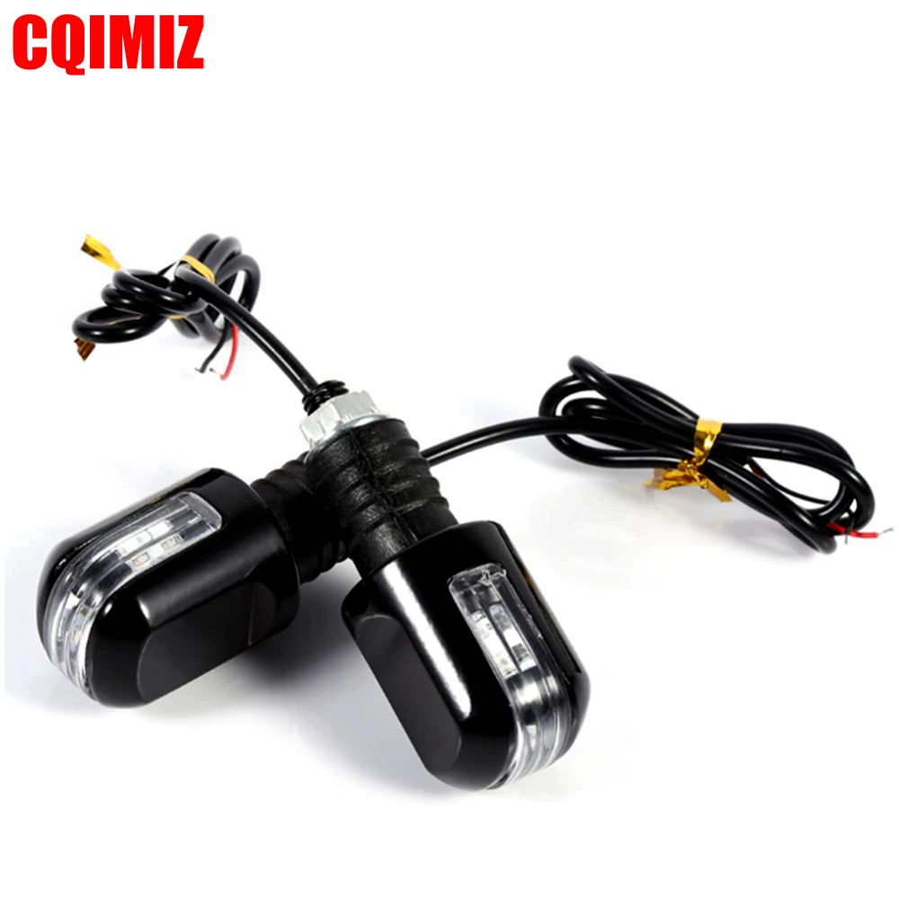 2 PCS Motorcycle Amber LED Handle Bar End Indicator Grip Plug Turn Signal Light For 22mm Handlebar