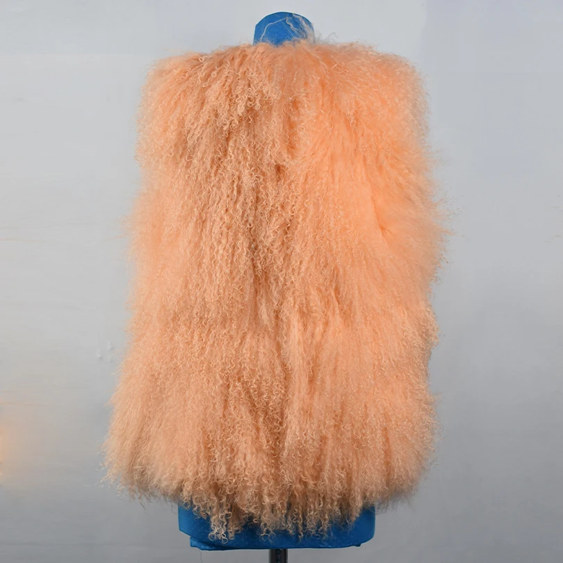 Real Sheep Fur Vest for Women, Casual Warm Coat, Fluffy Jacket, Fashion, New, 2023