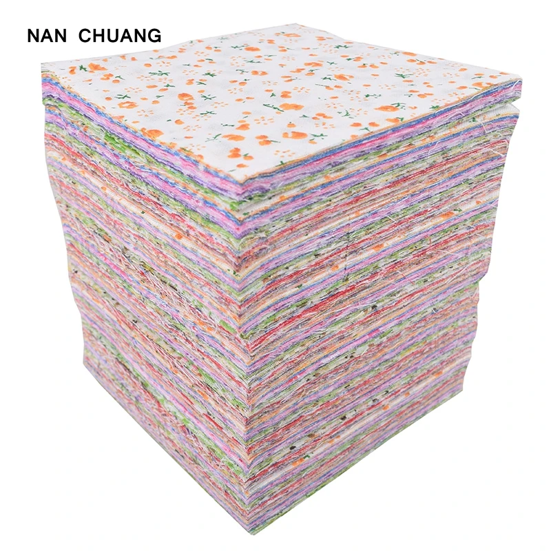 NanChuang Random Color Thin Cotton Fabric Printed Patchwork Bundle For Sewing Fat Scrapbooking Pattern 10x10cm 80Pieces/Lot