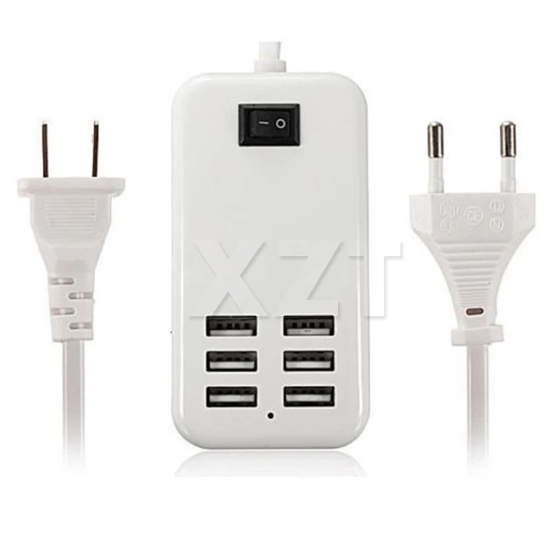 

6 Port USB Charger HUB Splitter 5V Desktop USB Wall Travel Charging Station US/EU Plug Power Adapter for iPhone