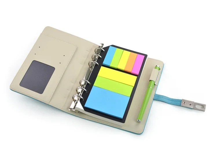 Sticky Notes Memo Pads com Anéis, A5, A6, B5 Notebook, 6 Buracos Index Labels, 2 Packs