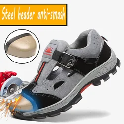 Cool Labor Shoes Sandals Men's Summer Light Breathable Deodorant Steel Casual Anti-smash Anti-slip Women Work Safety Shoes 45 46