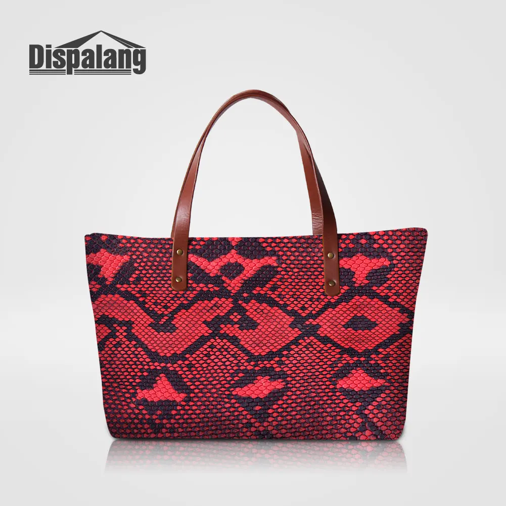 Dispalang Women Luxury Top-handle Bag Customize Handbags Unique Snake Skin Printing Lady Portable Shoulder Bags Totes Wholesale