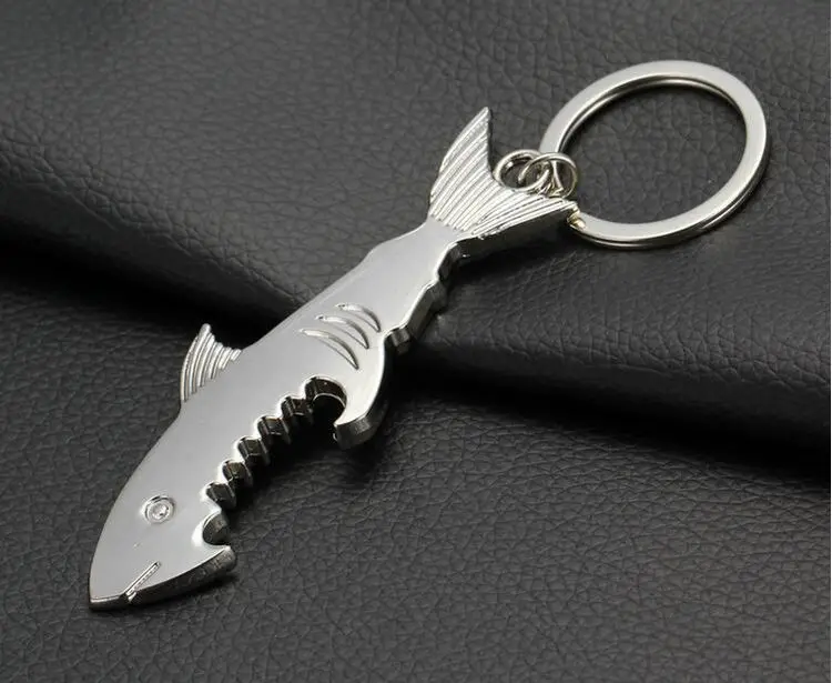 Shark Bottle Opener key chain zinc alloy smooth shark bottle opener business practical shark modelling party gifts