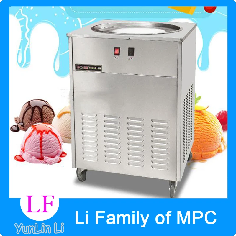 

48cm Single Round Pan Fried Ice Cream Roll Machine,Commercial Fried milk yogurt machine, ice cream maker