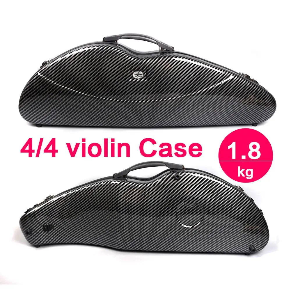 Yinfente Black Violin Case 4/4 Carbon Fiber Composite 1.8kg Light code lock