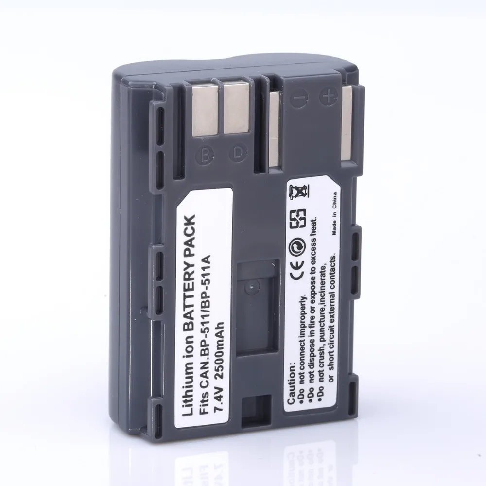 Аккумулятор и зарядное устройство для камеры Canon EOS 40D 300D 5D 20D 30D 50D B9Q, 2500 мАч, 2 шт.