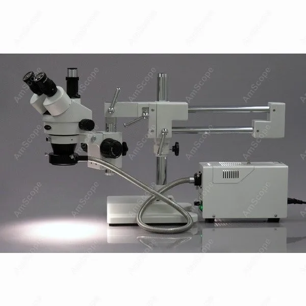 Simul-Focal Trinocular Microscopy--AmScope Supplies 3.5X-90X Simul-Focal Trinocular Boom Microscopy System + 3MP Digital Camera