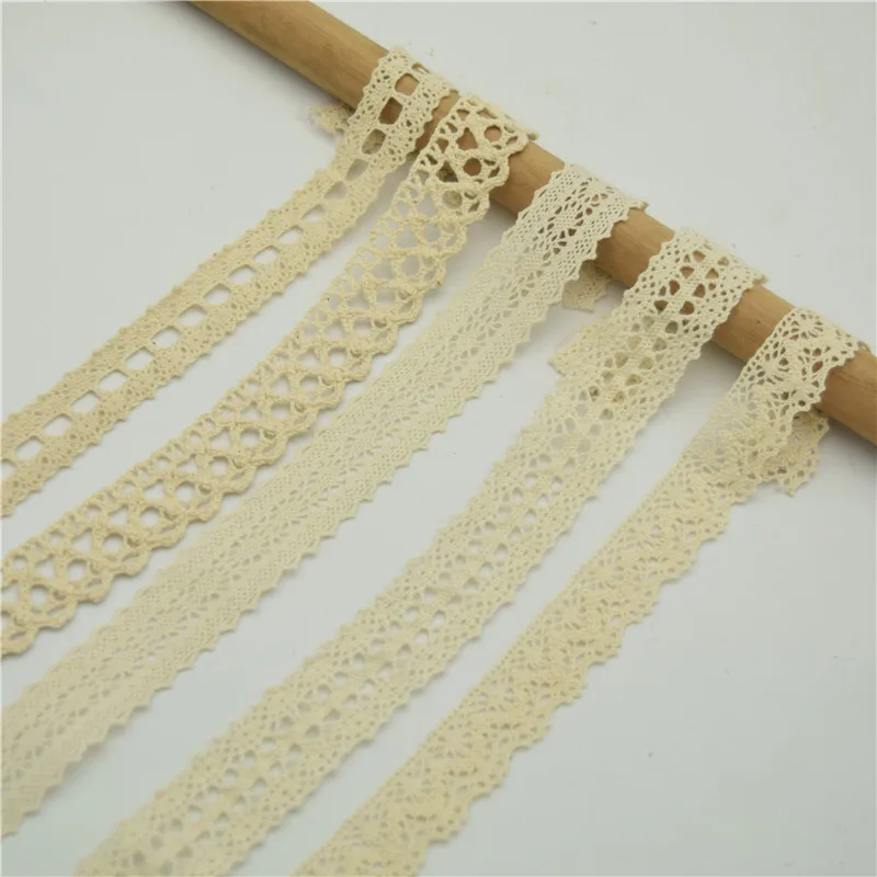 

300yards Vintage Beige Cotton Crochet Flower Lace Trim Wedding Ribbon Sewing Craft DIY