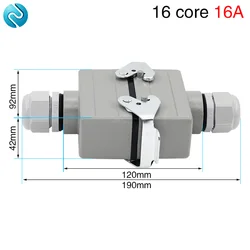 Heavy Duty Connector Docking 16 Core Pins Electrical Waterproof Plug Socket For Aviation Industrial Machine Tools 500V 16A